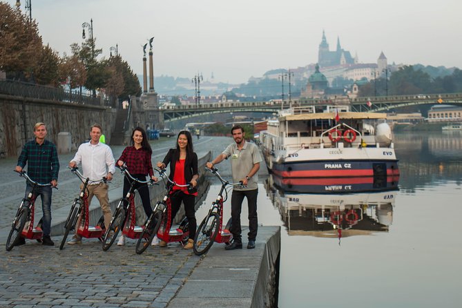 Prague E-scooter Sightseeing Small Group or Private Tour & Free Taxi Pick Up