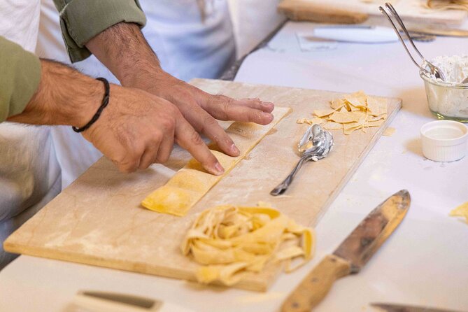 Top Class of Ravioli, Fettuccine and Tiramisu Making in Rome - Preparing Fettuccine Pasta