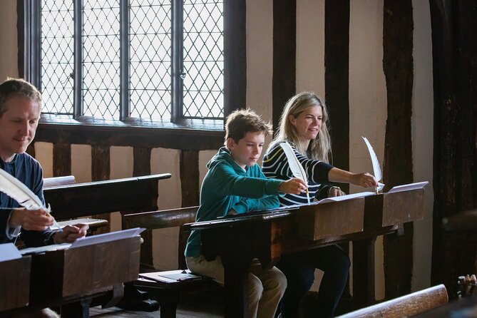 Shakespeares Schoolroom & Guildhall Entry Ticket and Tour - Learning to Use a Quill Pen