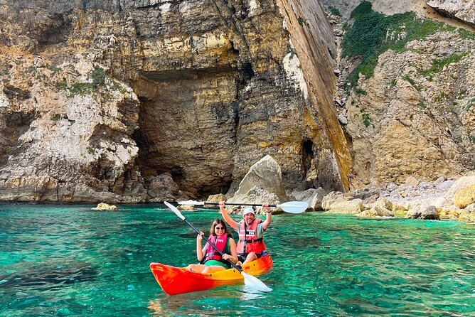 Kayak Paradise: Cala Portixol Snorkel, Cave & Cliff Jumping Tour - Transportation and Seating