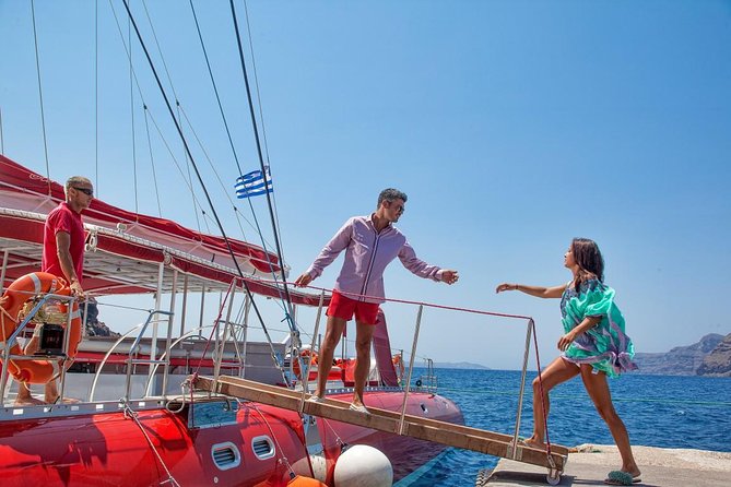 Sailing Catamaran Cruise in Santorini With Bbq, Drinks and Transfer - Pickup and Drop-off Details
