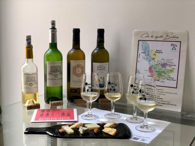 Bordeaux Wines: Tasting Class With 4 White Wines And Cheese Discover Bordeaux Terroirs And Grape Varieties