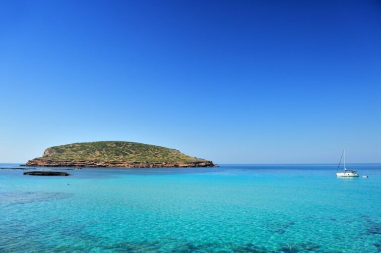 Discover The Ibiza Beaches On A Boat Without License 8h Overview Of Ibiza Island