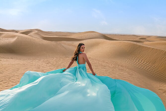 Dubai Flying Dress Private Photoshoot in the Desert - Dress Styling and Wardrobe