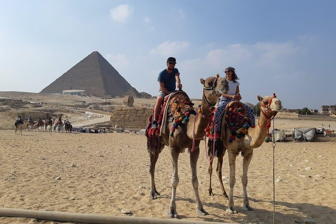 Full Day Private Tour Giza Pyramids Sphinx, Camel Ride, Egyptian Museum & Bazaar