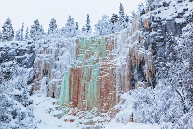 Hike To Frozen Waterfalls Of Korouoma Including Bbq Lunch From Rovaniemi Explore Korouomas Frozen Wonders