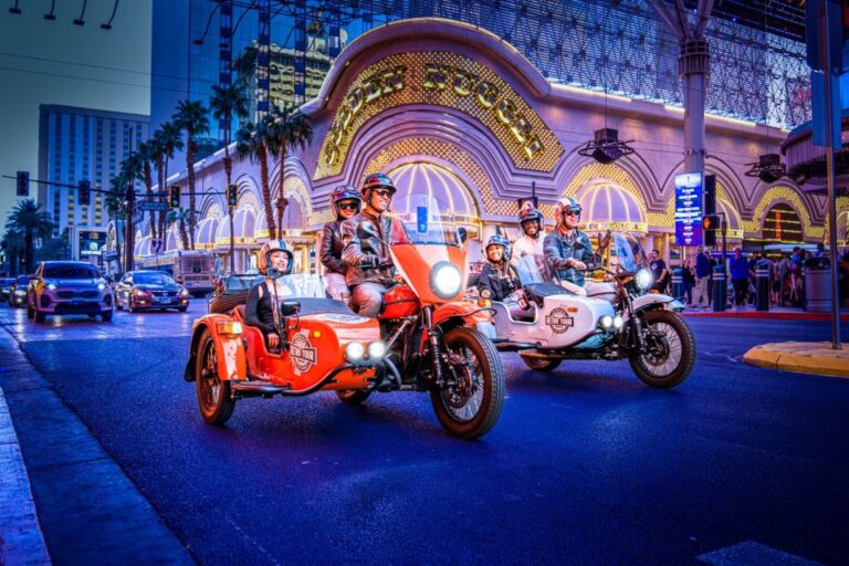 Las Vegas: Private 2 Hour Guided Sidecar Tour With Drink Iconic Las Vegas Strip Exploration