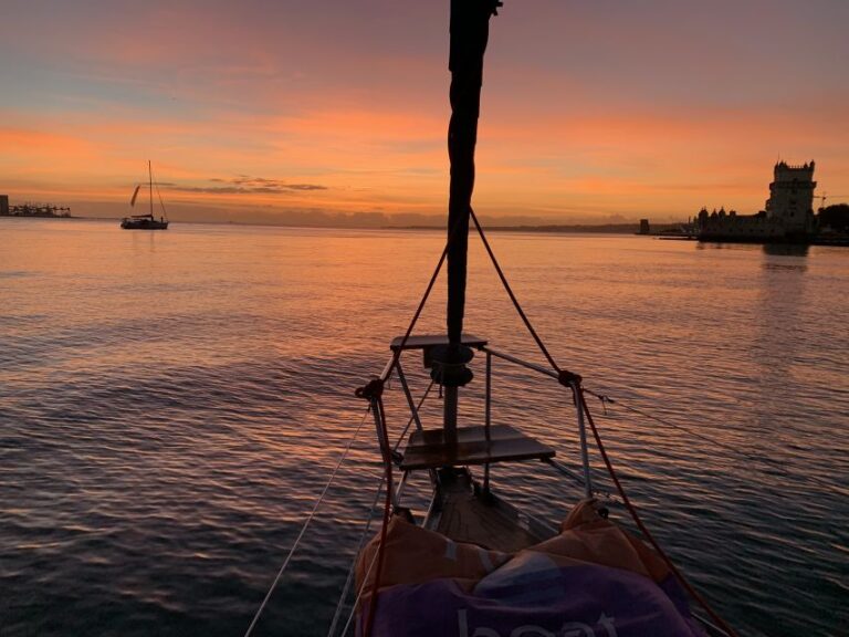 Lisbon: Sunset Sailing Cruise With Wine Scenic Tagus River Cruise