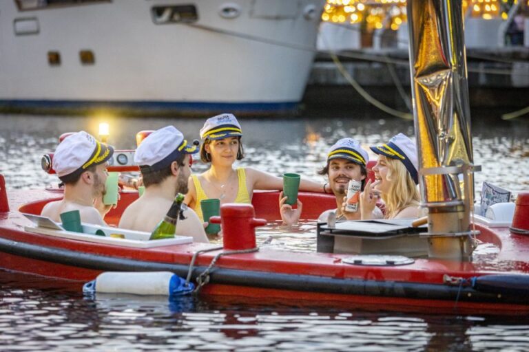 London: Hot Tub Boat Guided Historical Docklands Cruise Cruise Down Londons Canals