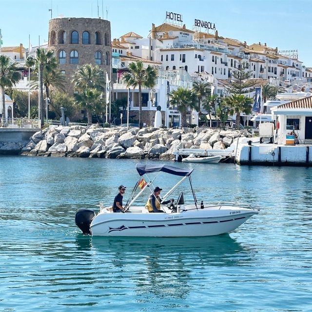Marbella: Boat Rental Drive Yourself With Dolphin Sighting