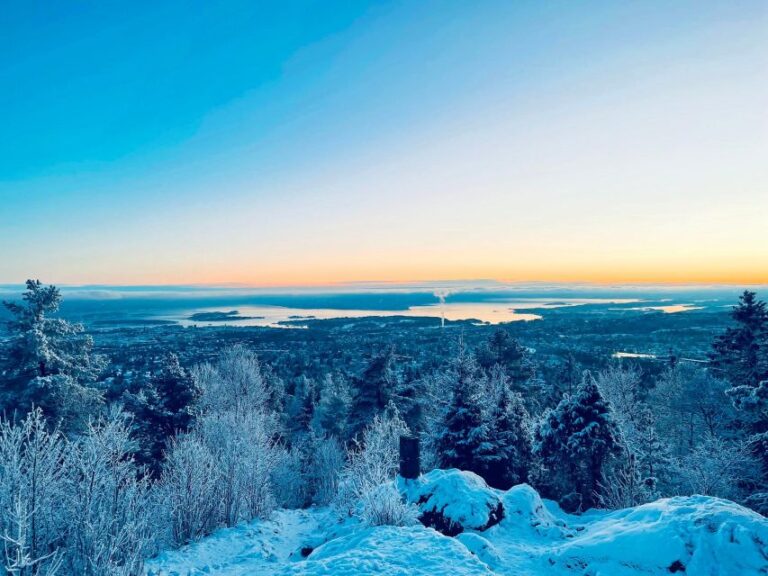 Oslo: Snow Hike To Vettakollen With Oslofjord Winter View Overview Of The Snow Hike