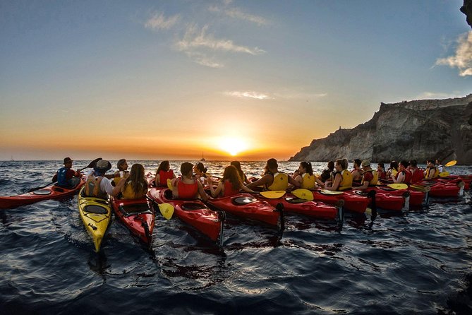 Santorini: Sunset Sea Kayak With Light Dinner Kayaking Through The Aegeans Clarity