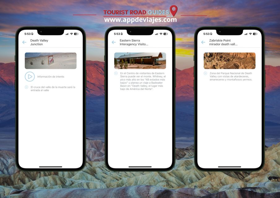 App Self-Guided Road Routes Death Valley - Navigating the Park