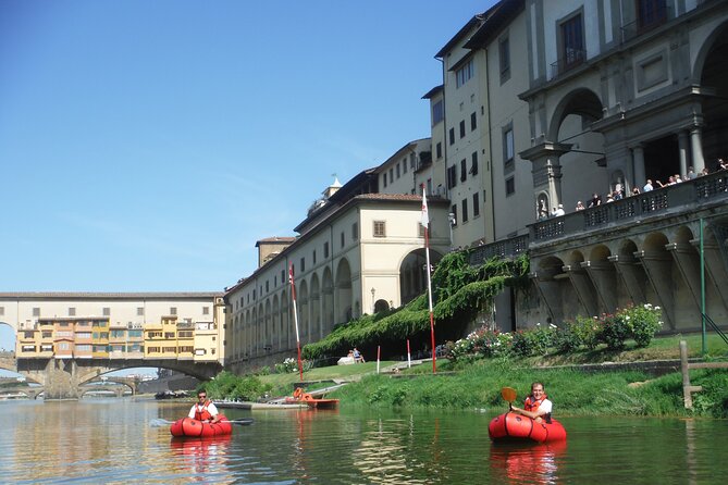 Kayak on the Arno River in Florence Under the Arches of the Old Bridge - Vasari Corridor and Ponte Vecchio