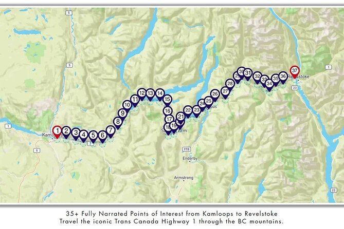 Smartphone Audio Driving Tour Between Kamloops & Revelstoke - Tour Inclusions and Benefits