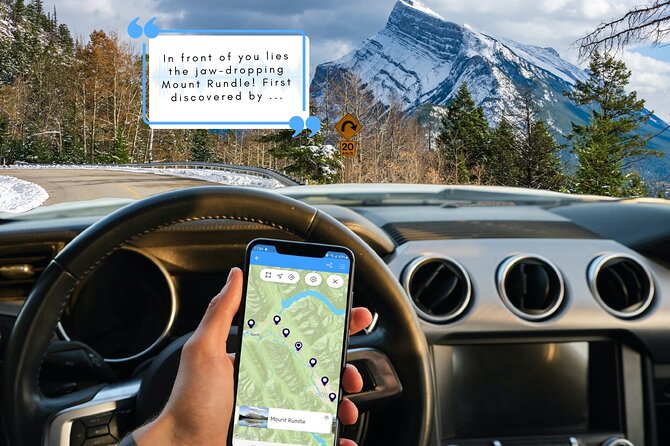 Smartphone Audio Driving Tour Between Lake Louise and Calgary - Route and Distance