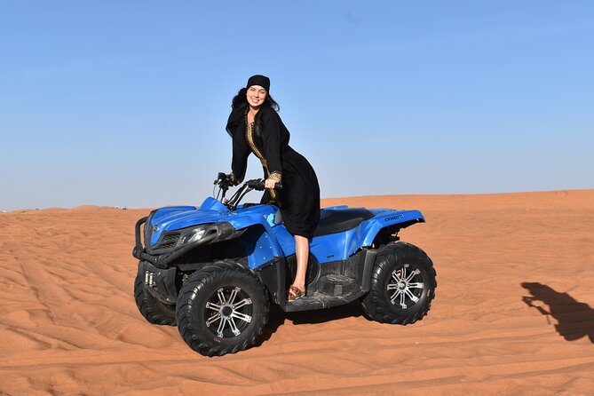 Dubai: Desert Safari, Quad Bike and Sand Boarding With BBQ Dinner - Dune Bashing Experience