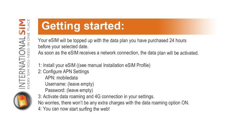 France: Esim Mobile Data Plan - 10GB - Esim Installation Instructions