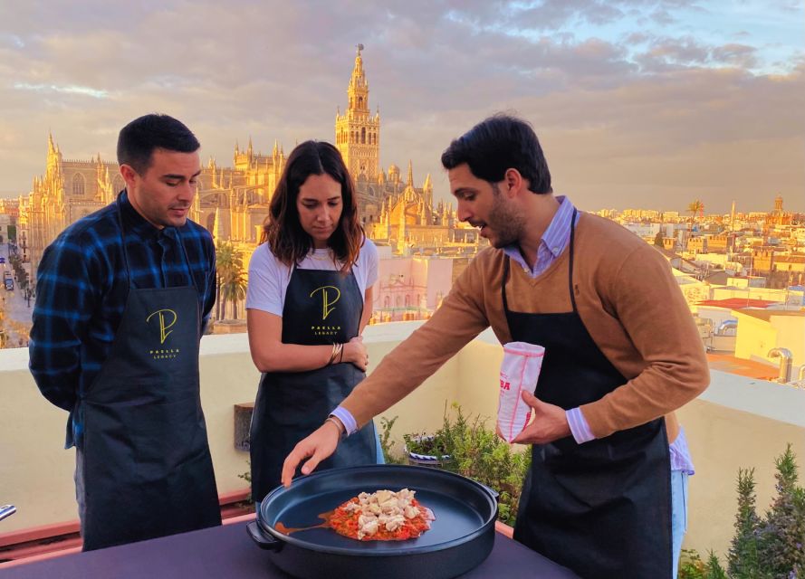 Seville: Highlights Rooftop Tour & Paella Cooking Class - Cooking Experience