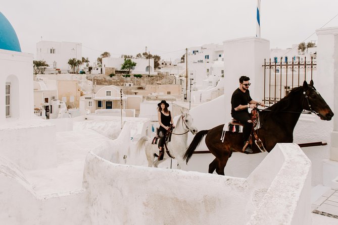 Traditional Greek Village and Caldera Cliff Horse Riding Tour - Climbing to the Caldera Cliff