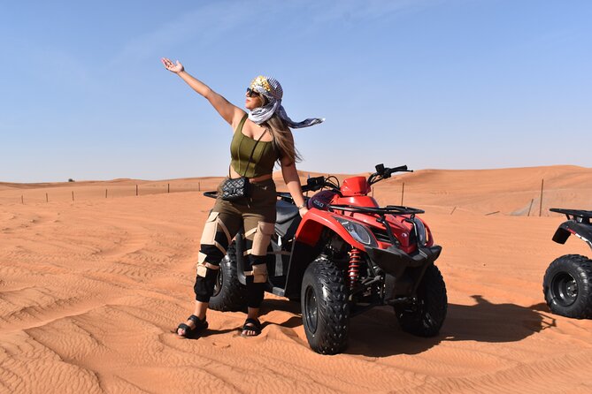 Dubai: Desert Safari, Quad Bike and Sand Boarding With BBQ Dinner - Sand Boarding Adventure