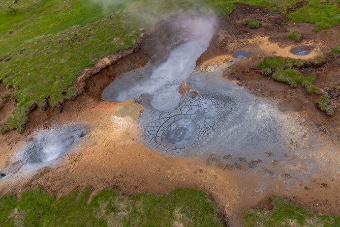 Helicopter Flight Over Geothermal Landscapes From Reykjavik - Geothermal Landscape and Geysers