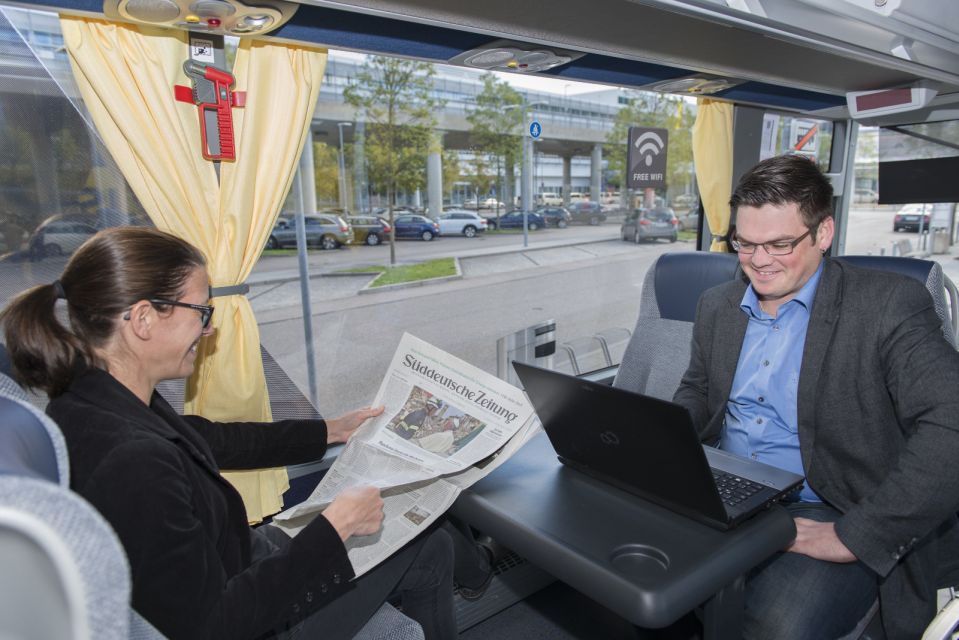 Munich: Airport Transfer by Bus - On-Board Amenities