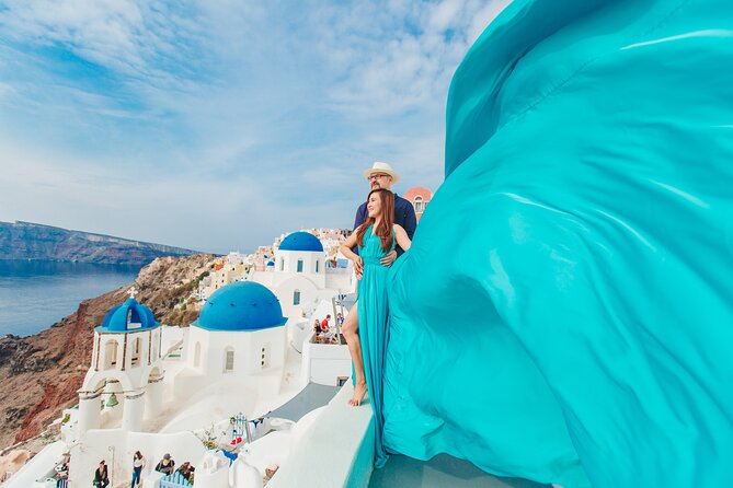 Santorini Flying Dress Photo - Professional Photography Included