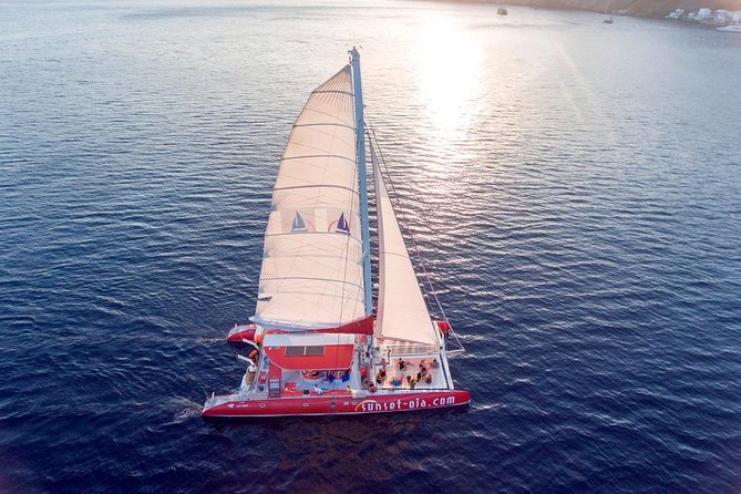 Sunset Sailing Catamaran Cruise in Santorini With BBQ and Drinks - Booking and Cancellation