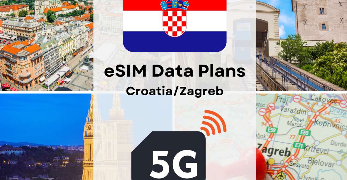 Zagreb: Esim Internet Data Plan for Croatia High-Speed 4G/5G - Secure and Encrypted Connection