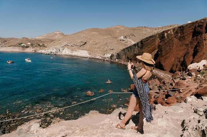 Archaeological Bus Tour to Akrotiri Excavations & Red Beach - Wine Tasting Experience