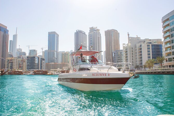 Dubai Private Boat Charter With Optional Island Getaway Upgrade - Dinner Cruise Around Dubai Marina