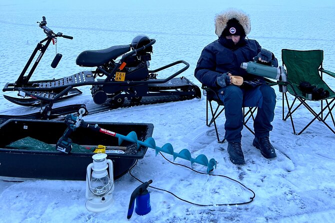 PRIVATE Ice Fishing Snow Scooters Lunch in a Glass Igloo - Pricing and Duration