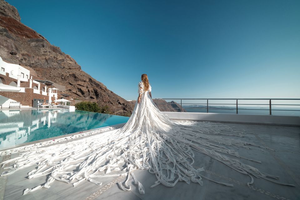 Santorini: Casual Photoshoot by Flying Dress - Unlimited Rights to Images