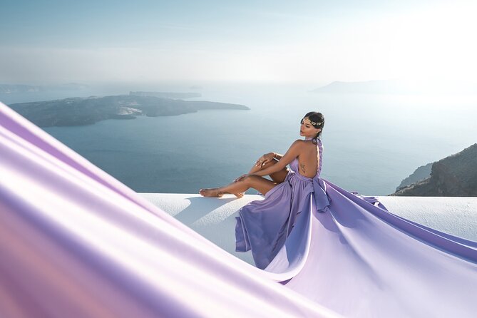 Flying Dress Photoshoot in Santorini by Flying Dress © - Delivery and Backup