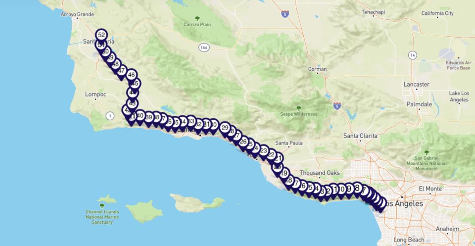 Pacific Coast Hwy (LA <> Santa Maria): Smartphone Audio Tour - Attractions Along the Highway