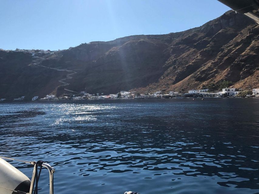 Santorini: Private 5-Hour Sunset Sailing Tour With Dinner - Swimming and Snorkeling