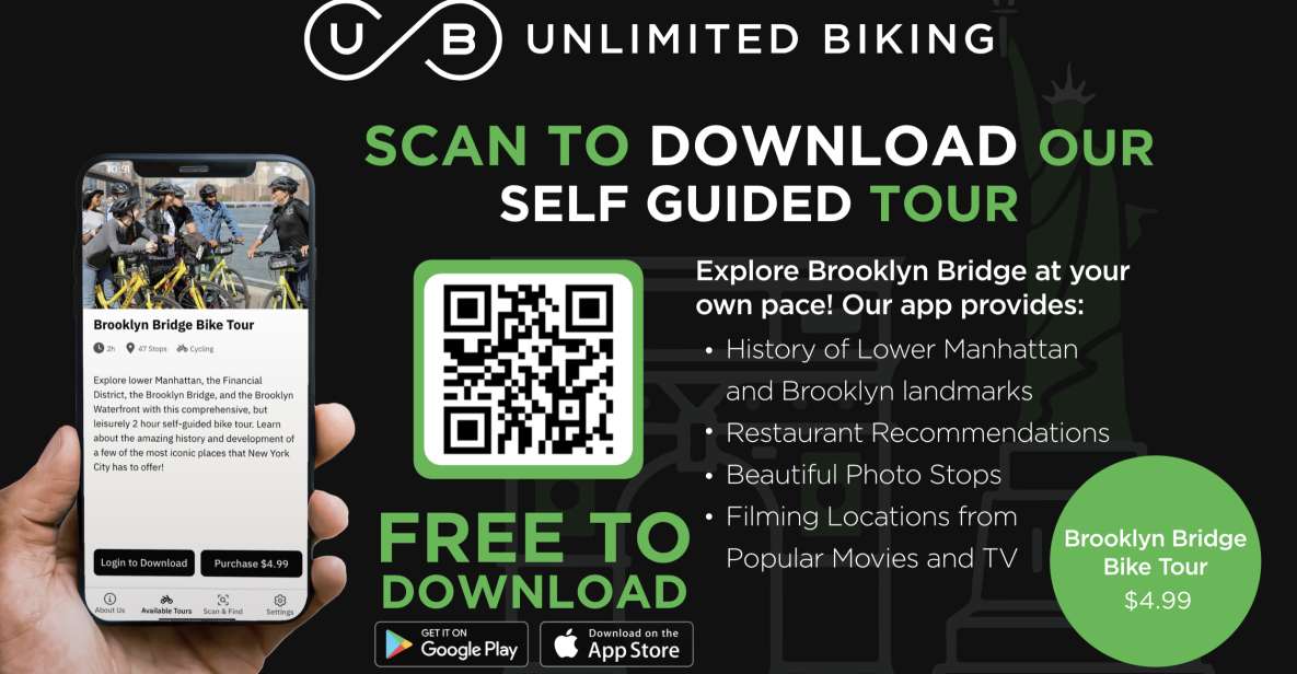 Brooklyn Bridge Self-guided Bike Tour App - Audio + Written - Key Points