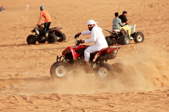 1 HR Self Drive Quad Bike , BBQ Dinner, Sand Boarding, Camel Ride & 3 Live Shows - Overview of the Experience