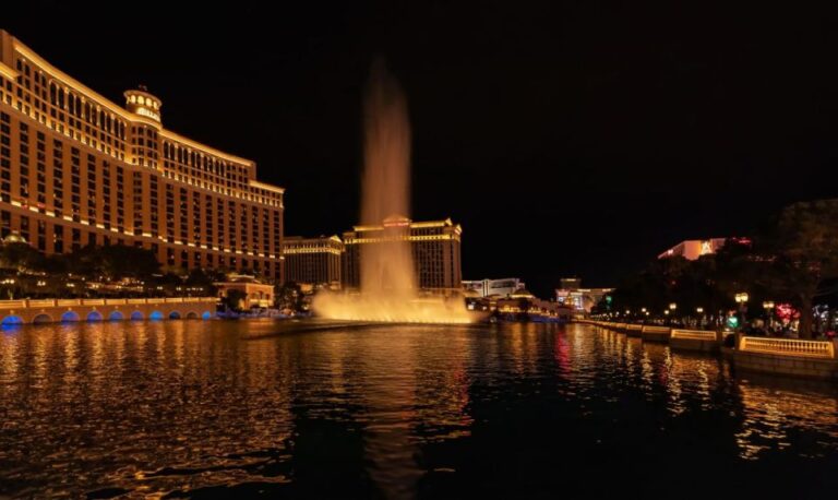 A Love Story In Las Vegas: Romance Meets Adventure Romantic Stroll By Bellagio Fountains