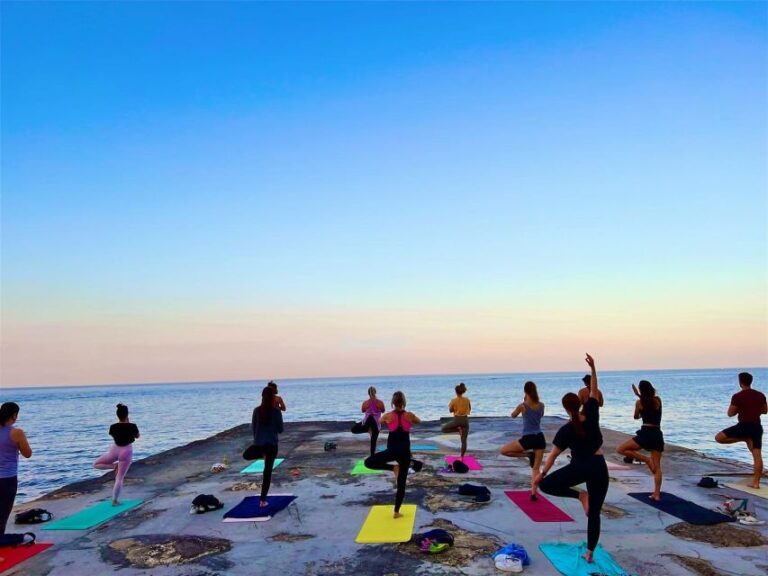 Beach Yoga Class And Swimming Sliema Class Overview