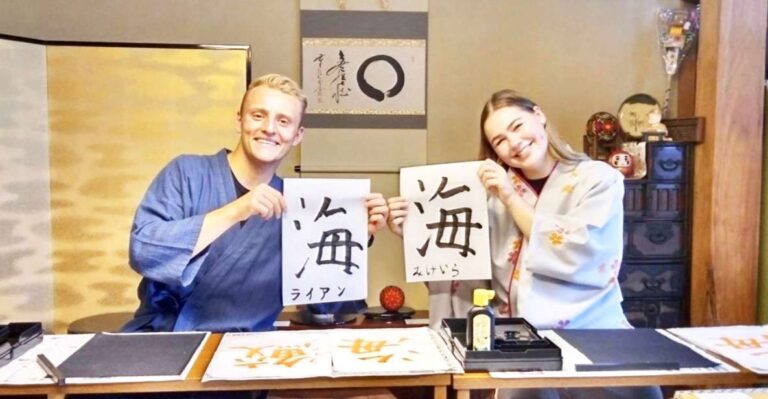 Calligraphy Experience With Simple Kimono In Okinawa Experience Overview