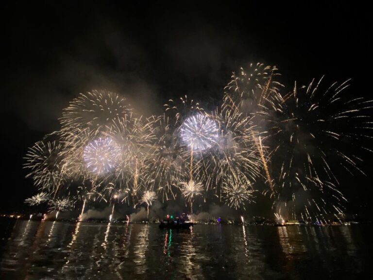 Cannes: Festival Of Pyrotechnic Art Fireworks From The Water Panoramic Tour Of Lerins Islands