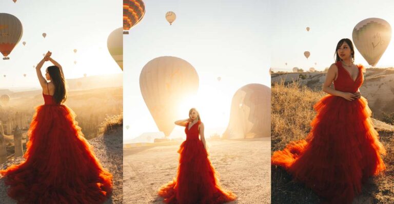 Cappadocia: Photo Shooting With Flying Dresses Capturing The Fairy Chimneys