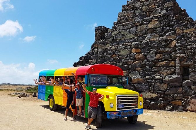 Colorful Beach Bus Sightseeing Tour Of Aruba Tour Overview