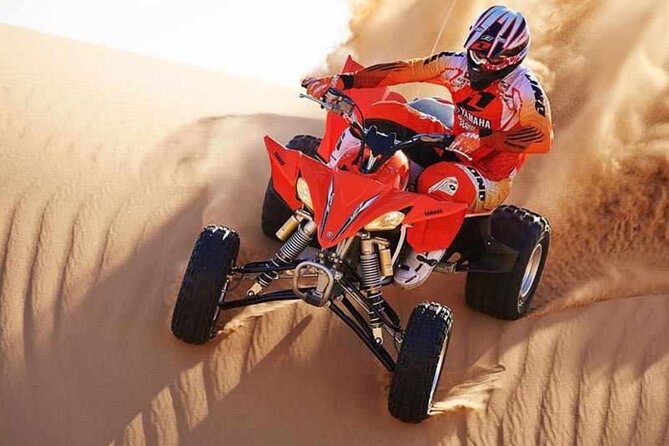 Desert Safari Dubai 25 Minutes Quad Bike Free Camel Ride Bbq Dinner Tour Details