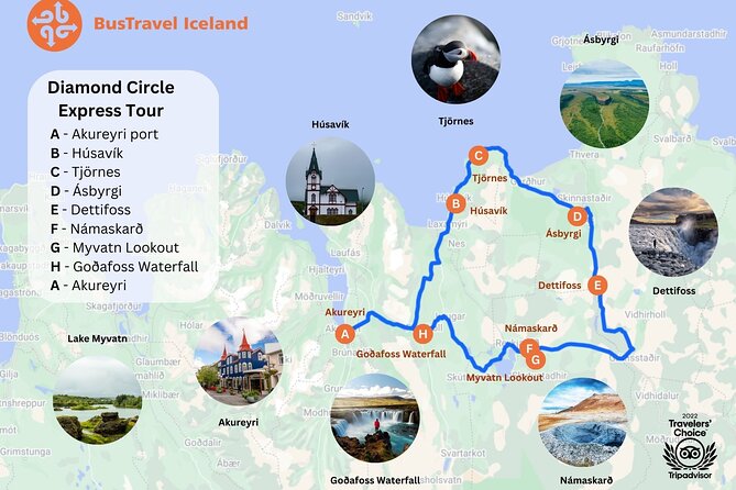 Diamond Circle Myvatn Waterfalls, And Husavik From Akureyri Tour Tour Overview