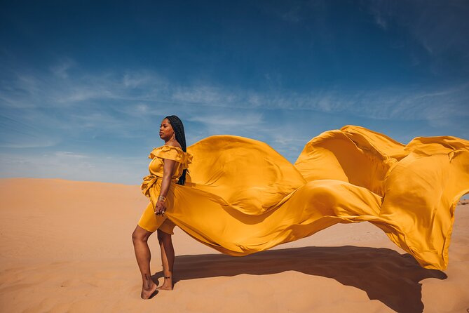 Dubai Desert Flying Dress Photoshoot Overview Of The Experience