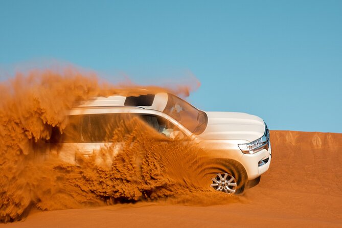 Dubai Desert Safari With Belly Dance, Fire Show And Tanura Show The Full Package Sand Dune Bashing Adventure