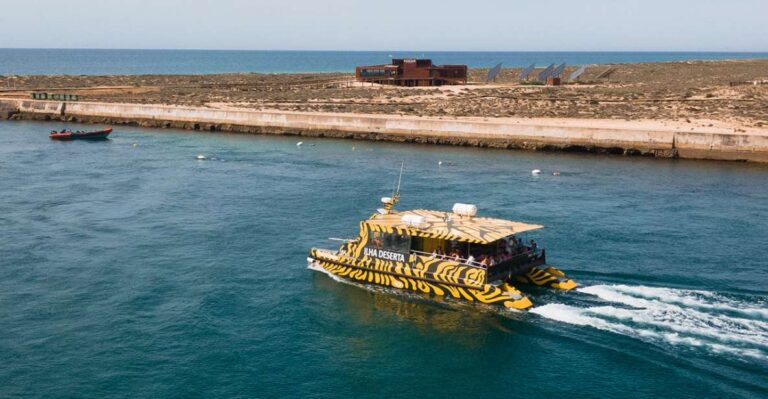 From Faro: Catamaran Boat Trip To Deserta Island With Stop Overview Of The Catamaran Boat Trip